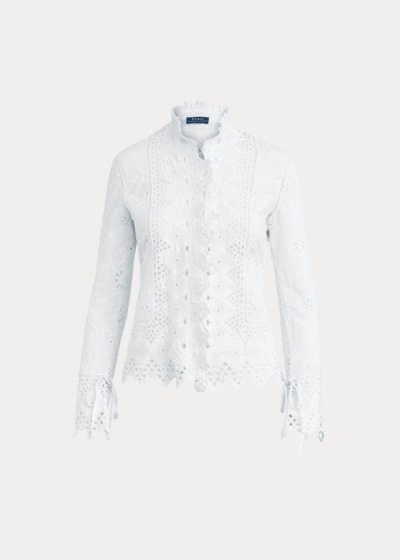 Polo Ralph Lauren Embroidered Eyelet Skjorter Dame Danmark (WQEUY9462)